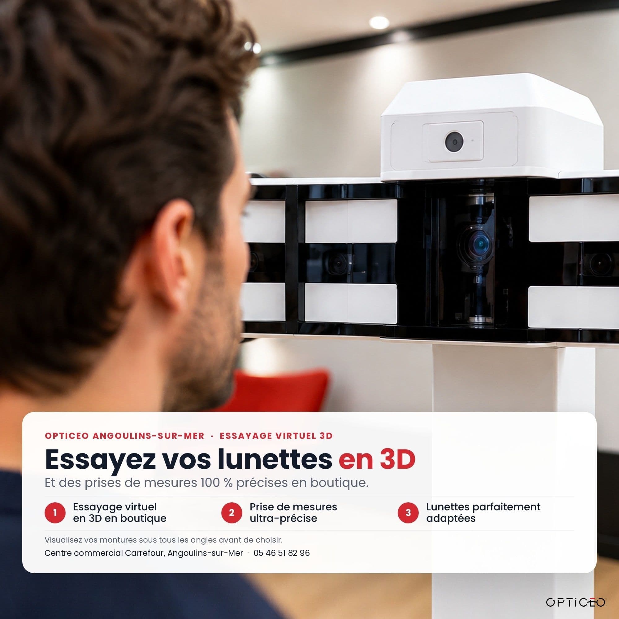 Mesure 3D lunettes à Angoulins : précision au millimètre pour vos prochaines lunettes
