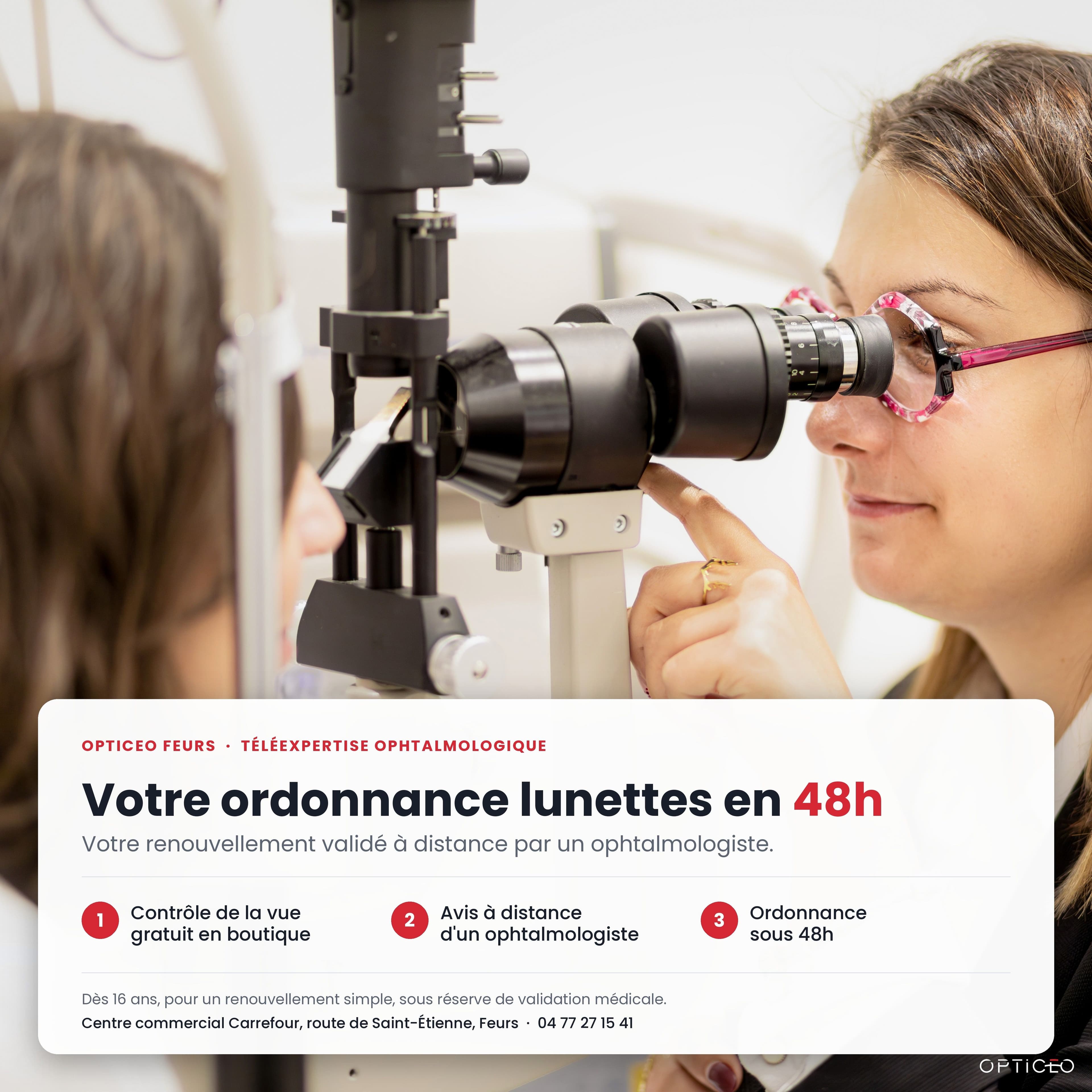 Ordonnance lunettes en 48h à Feurs : la téléexpertise ophtalmologique