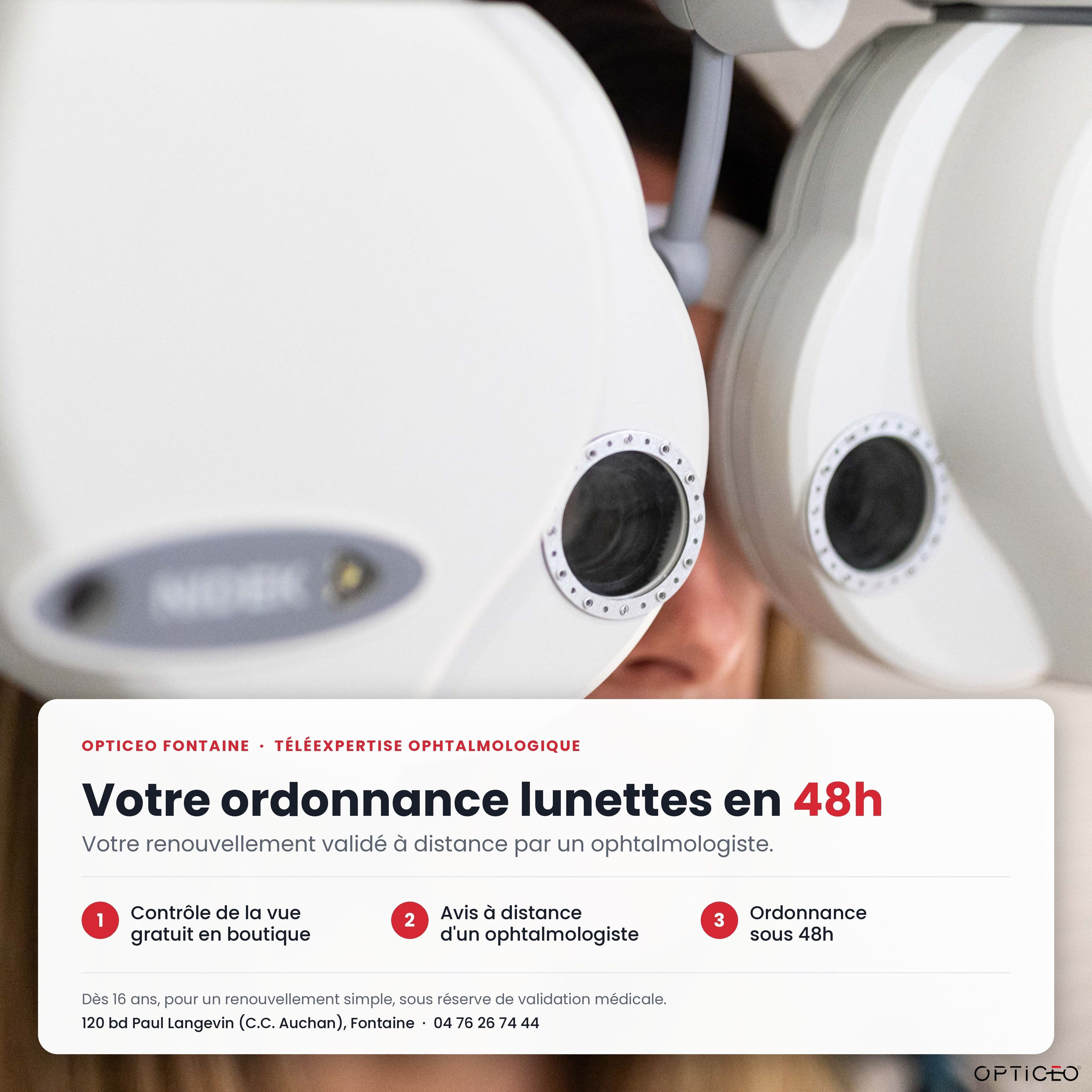 Ordonnance lunettes en 48h à Fontaine : la téléexpertise ophtalmologique