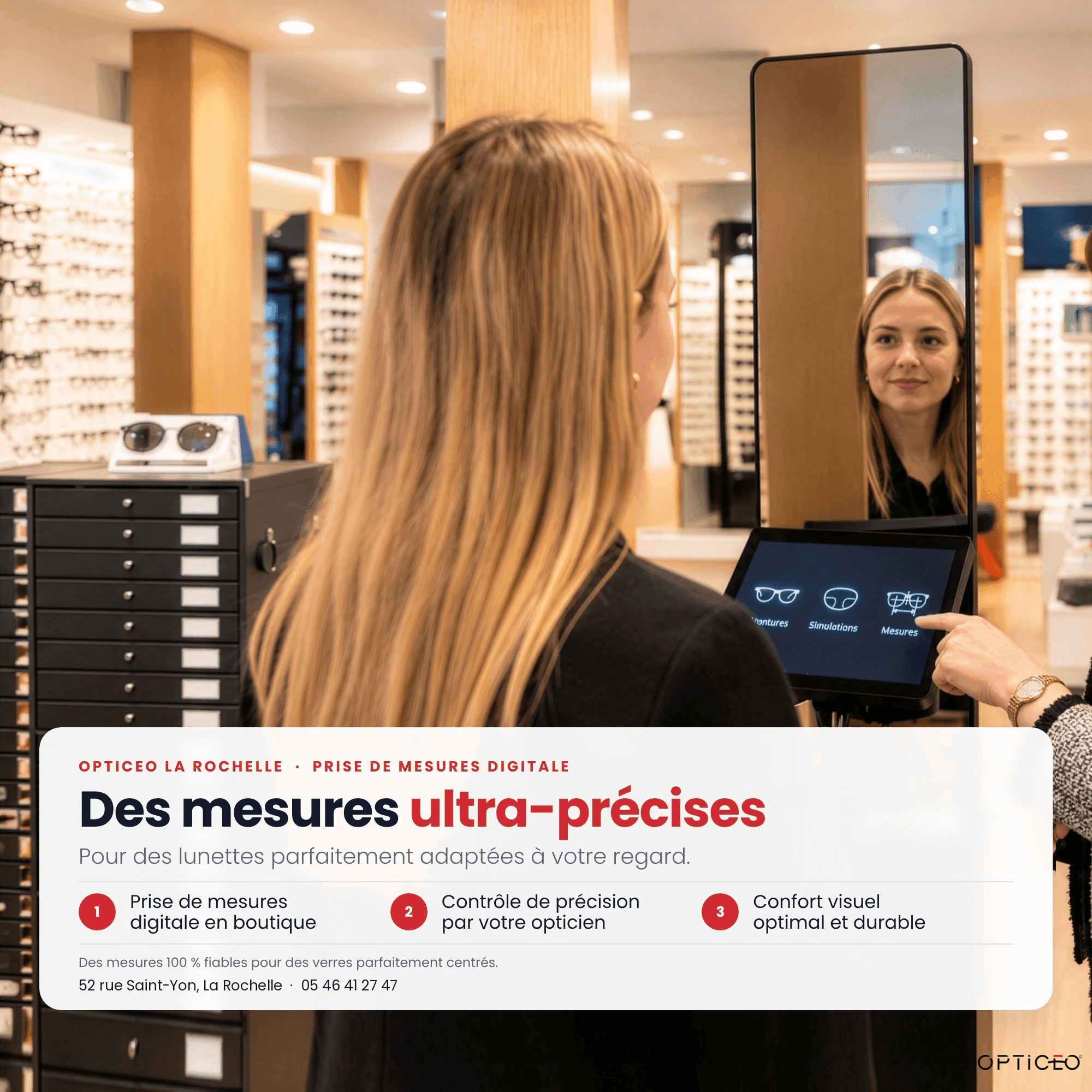 Prise de mesures lunettes à La Rochelle avec l'e-Colonne