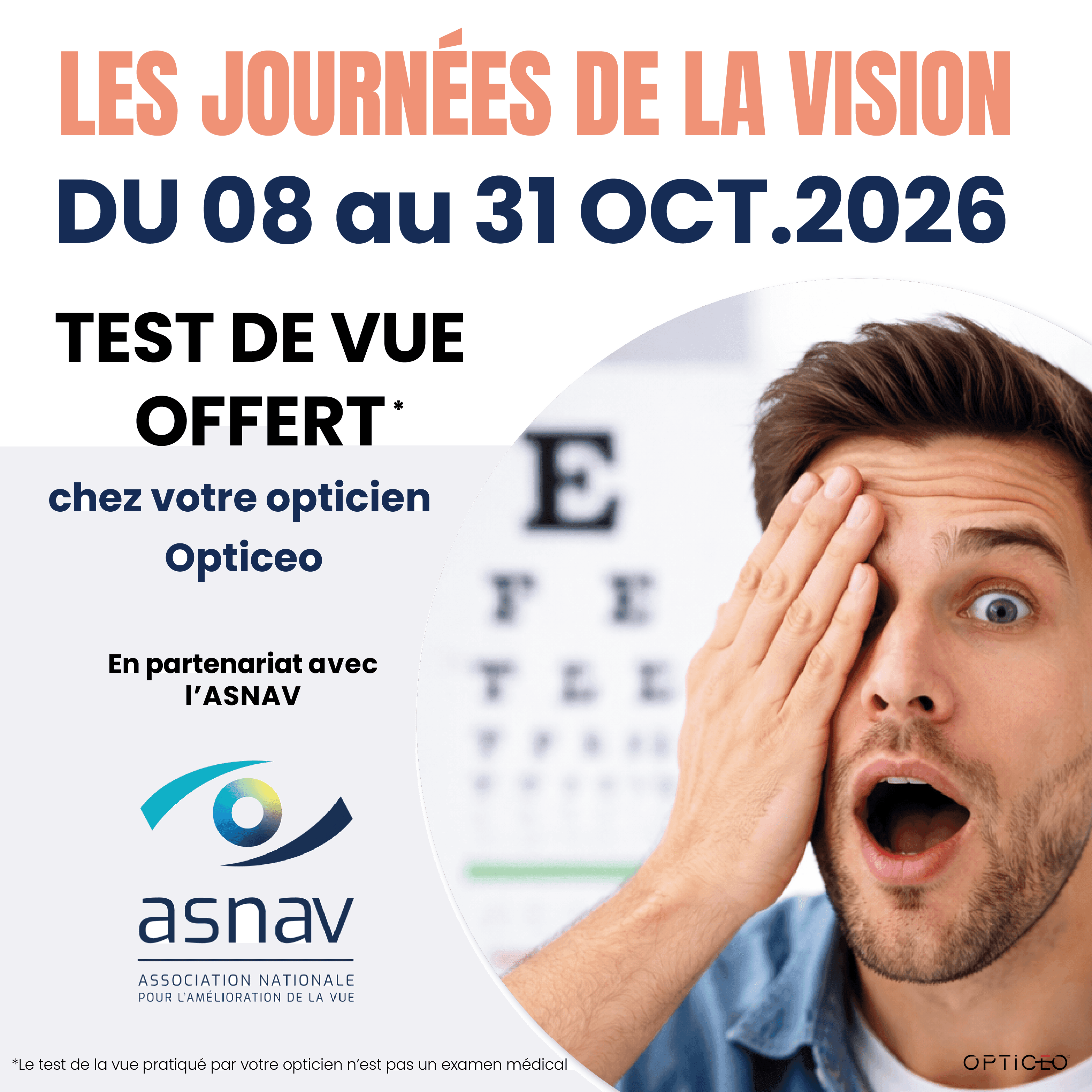 Test de vue gratuit en octobre 2026 à Puilboreau avec les "Journées de la Vision" en partenariat avec l'ASNAV : 5 bonnes raisons d'agir