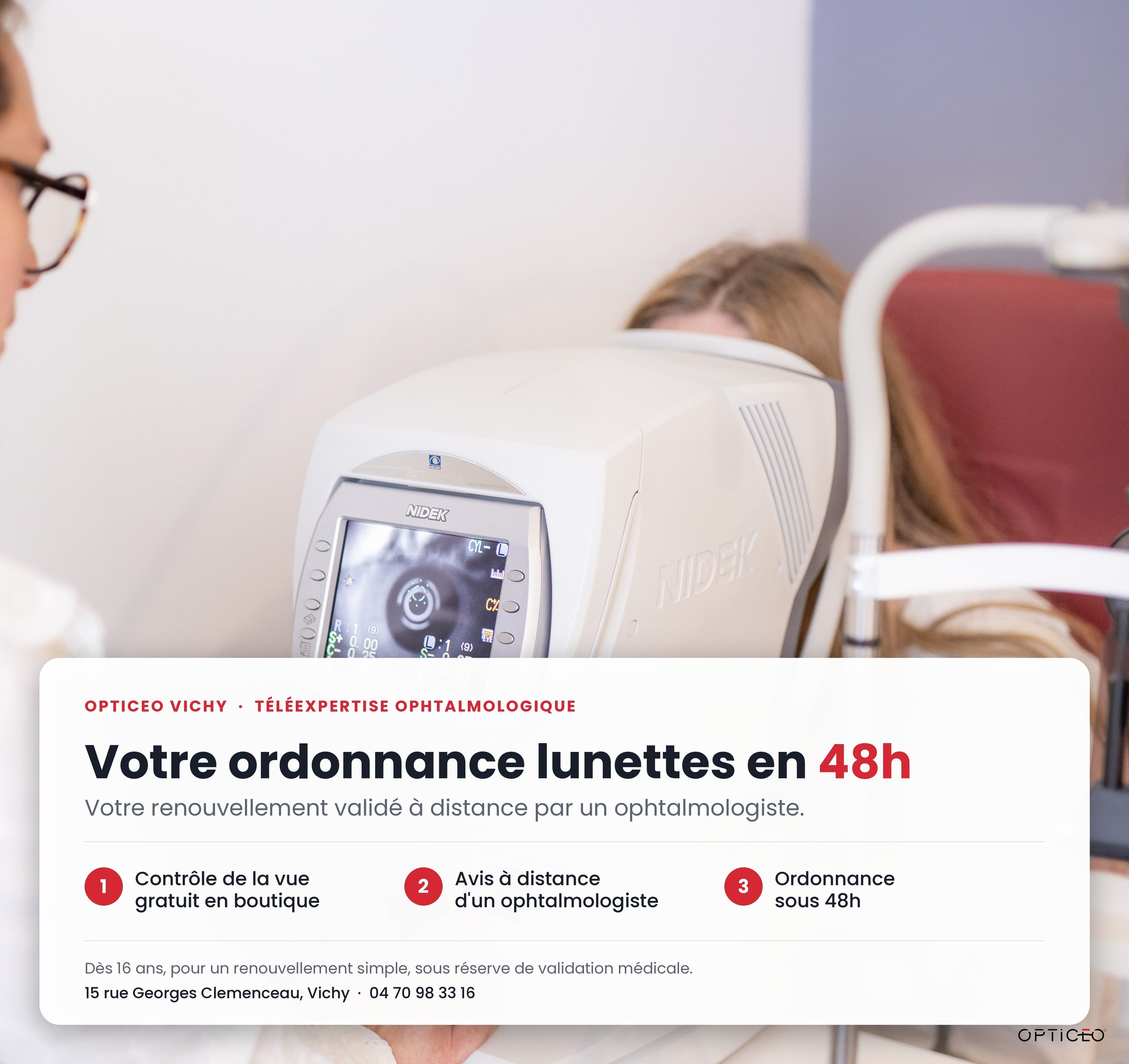 Ordonnance lunettes en 48h à Vichy : la téléexpertise ophtalmologique